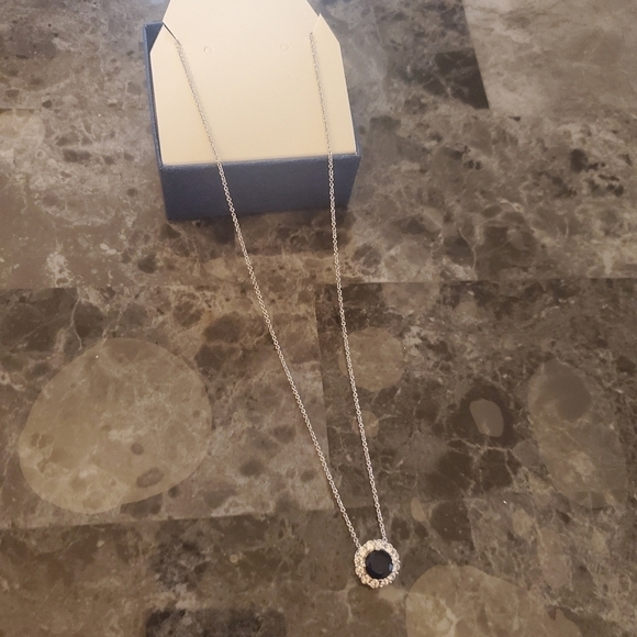 Sparkling round lab created sapphire necklace - Picture 3 of 5